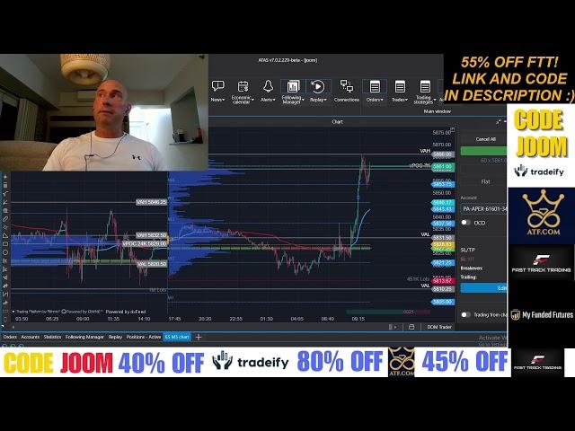 Trading PPI With My 20  150k FTT,  2 150k Tradeify, 10 150k Apex, 3 50K Bulenox! USE CODE JOOM !