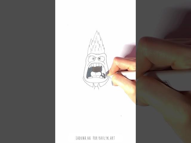  Unleash the Fury  Learn to Draw Explosive Anger from Inside Out ️#shorts #drawing #RavlykArt