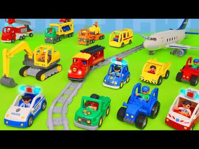 Excavator, Fire Truck, Garbage Trucks, Tractor & Police Cars Toy Vehicles for Kids