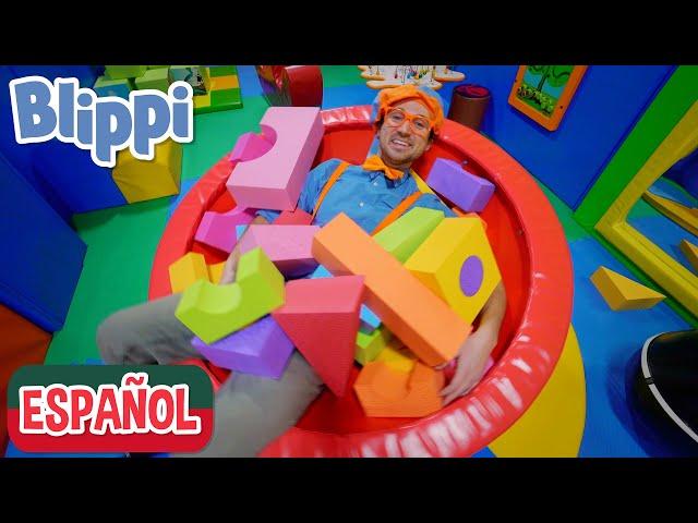 Blippi visita un Patio de Juegos Cubierto | Aprende con Blippi | aprender colores