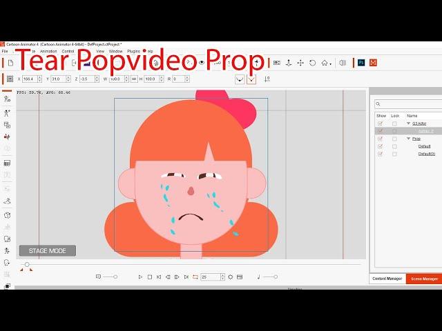 Export Tear Props to PopVideo file easy to use Cartoon Animator 4