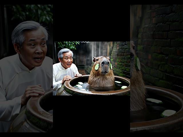 Ông lão và Capybara - Capy ăn bánh mì ít ớt #veo3 #viral #viralvideo #capybara #viralshorts