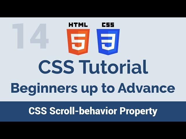 14 CSS Scroll Behavior Property - beginners up to advance css tutorial