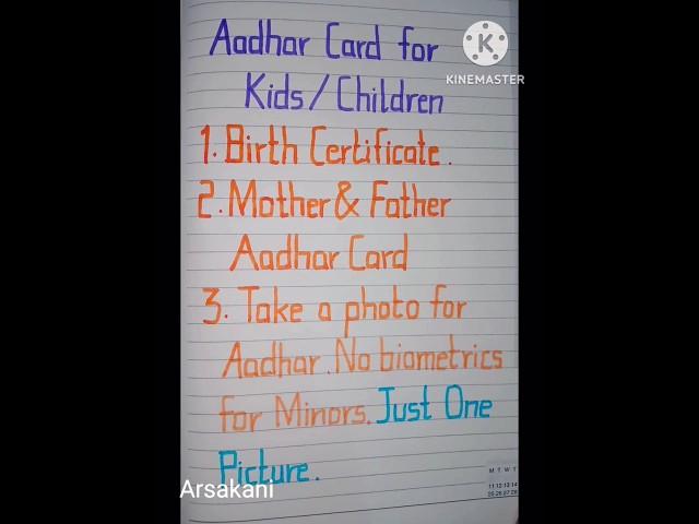 Required documents for baby aadhar card/documents for kids aadhar #shorts #aadharcard