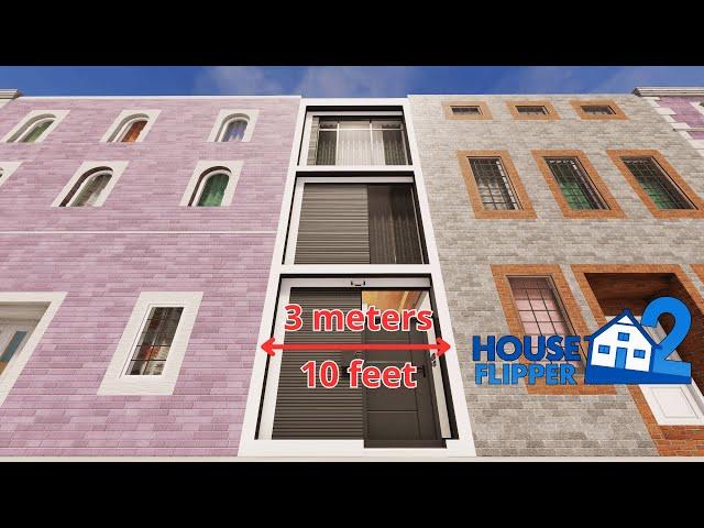 House Flipper 2: Skinny Townhouse - Sandbox Speed Build