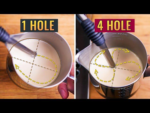 Perfect Steam Wand Positioning for 1, 3 and 4 Hole Steam Tips