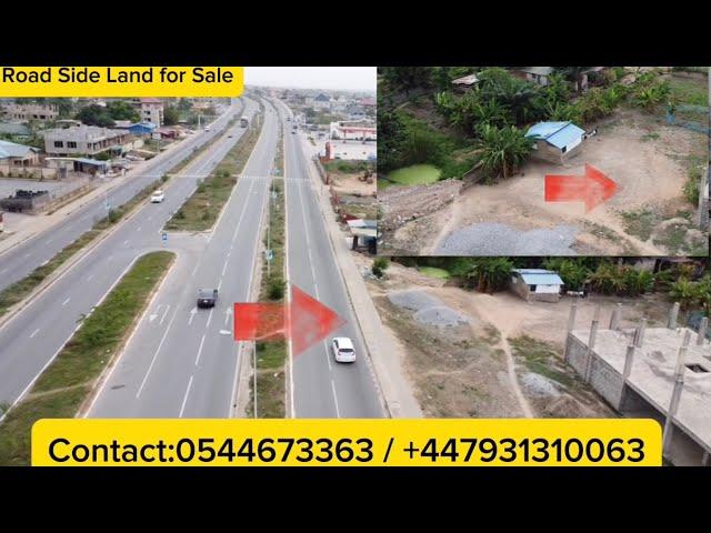 ROAD SIDE LAND FOR SALE IN POKUASE ACCRA-GHANA.1 MINUTE DRIVE FROM POKUASE INTERCHANGE LAND FOR SALE