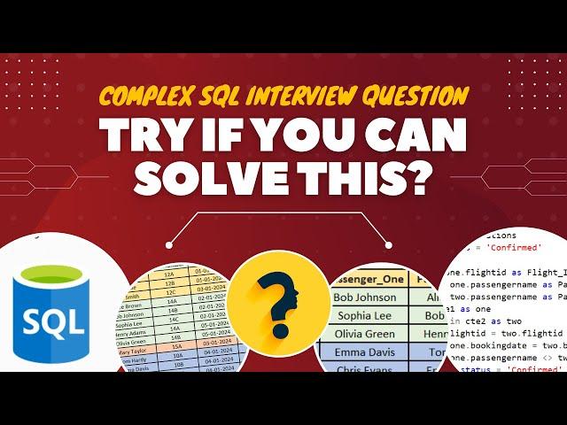 Complex SQL Interview Question | Data Analyst SQL Interview Question | Try Solving This !