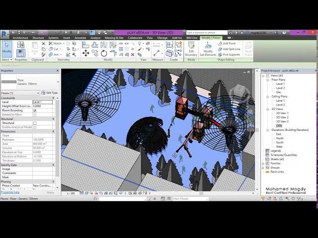 Playing Area Shade Project - Revit Mass Modelling