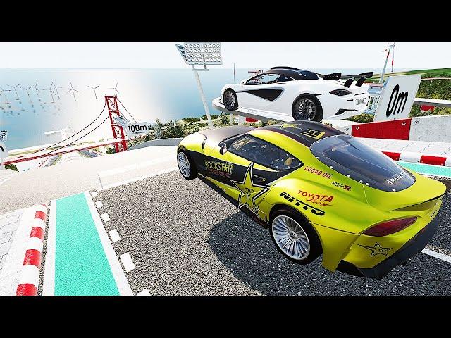 Big High Ramp Jumps with Expensive Sports Lux Cars Crashes #5    BeamNG Drive