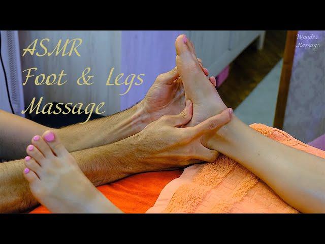 ASMR.  Foot and legs relaxing massage. Soothing massage