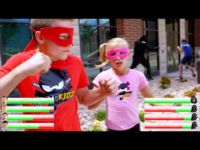 Ninja Kidz Battle with Health bars!