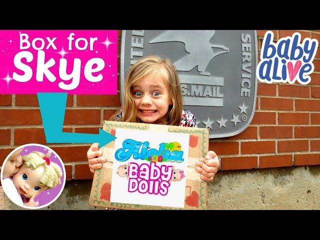 FUN BABY ALIVE BOX for ALOHA BABY DOLLS! Boxing, Packing and Sending Cute Hairstyles Doll to Skye!!