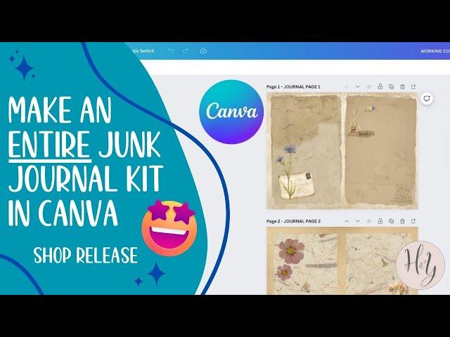 Make an entire Junk Journal Kit to use or SELL - See this Amazing Canva Template in Action