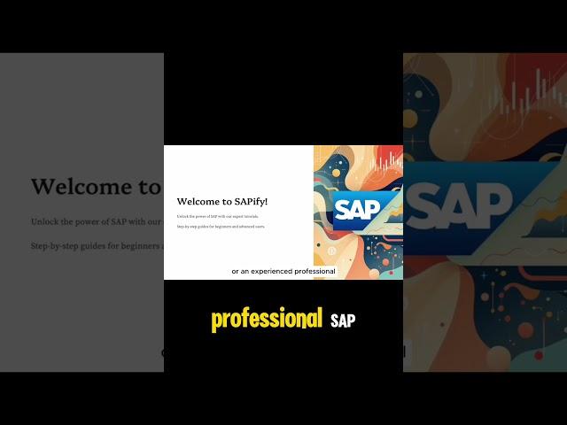 Welcome to SAPify! Learn SAP & Boost Your Career!  #Shorts #LearnSAP #SAPTraining"