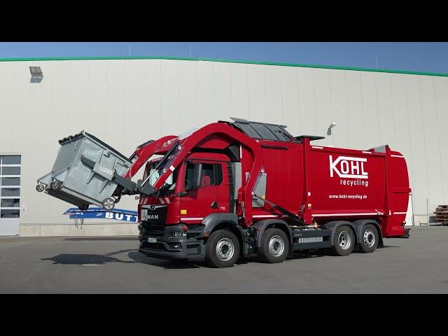 Kontinuierliche Entsorgung von Abfällen & Wertstoffen mit Umleerbehältern - Kohl Recycling Bramsche