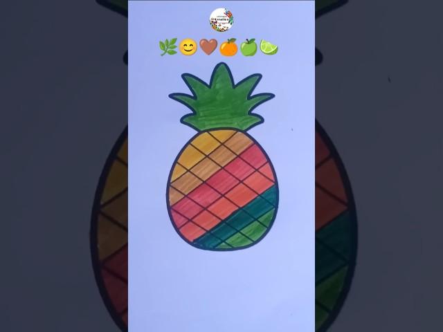 colour with fruit \ pineapple drawing #kids #fruit #colour #glitter #short #shorts