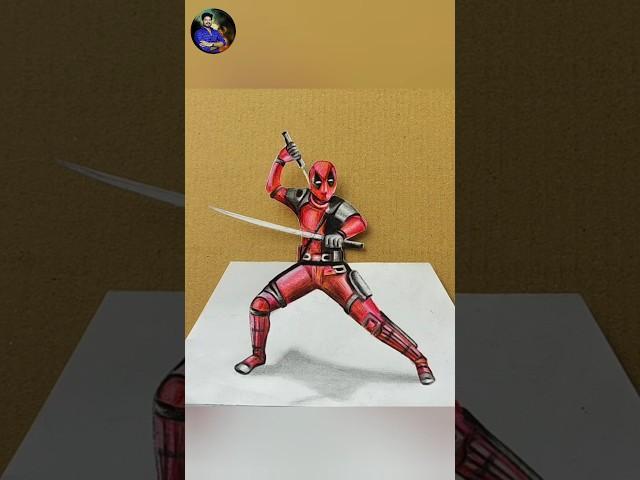 3D Colored Pencil drawing Deadpool - Speed Draw / VIKRAM MFA