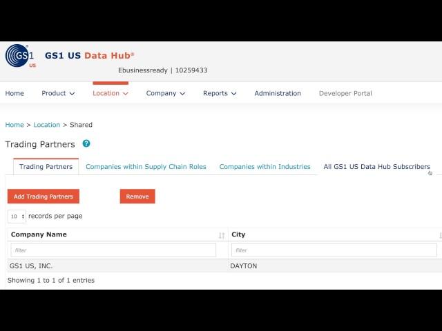 GS1 US Data Hub | Location - demo