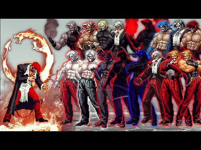 [KOF Mugen] Orochi Iori Yagami AD LV 5 Vs All Bosses Rugal Team | 1 Vs 16