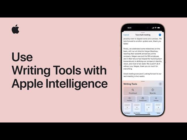 How to use Writing Tools with Apple Intelligence | Apple Support