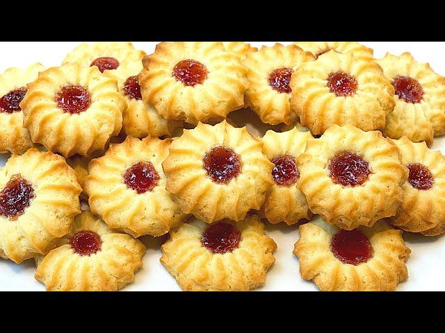 Easy Butter Cookies Recipe - Scrumptious Butter Cookies with Jam