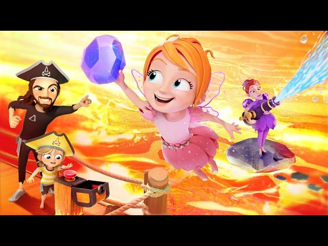 FLOOR iS LAVA at PiRATE iSLAND!!  Fairy Egg rescue mission by Adley and Mom! new family cartoon 