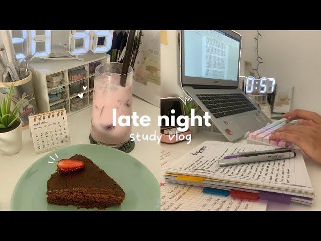 late night study vlog  revising for exams, being productive, cleaning keyboard, drawing, baking