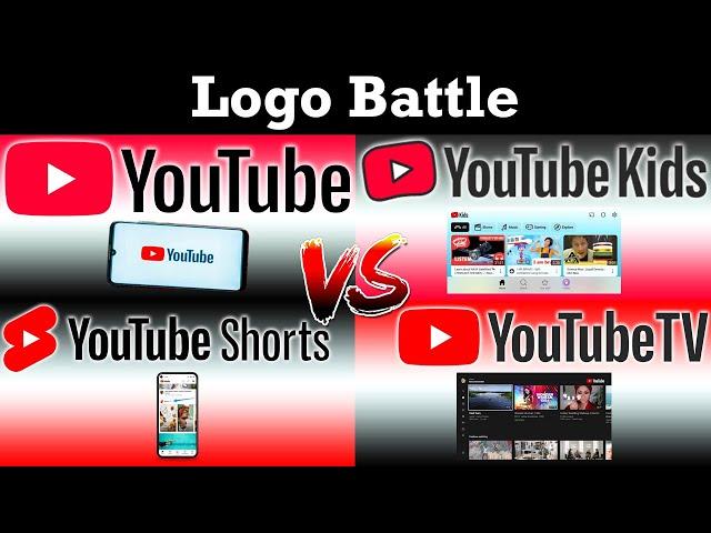 YouTube VS YouTube Kids VS YouTube Shorts VS YouTube TV - Logo Battle