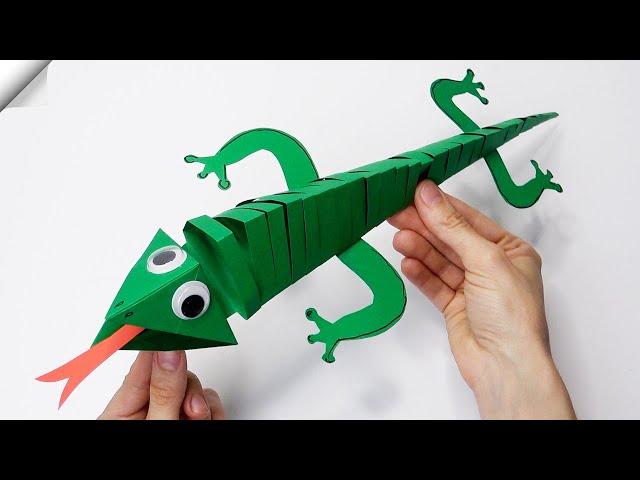 WOW ! Moving paper lizard | Easy paper toys