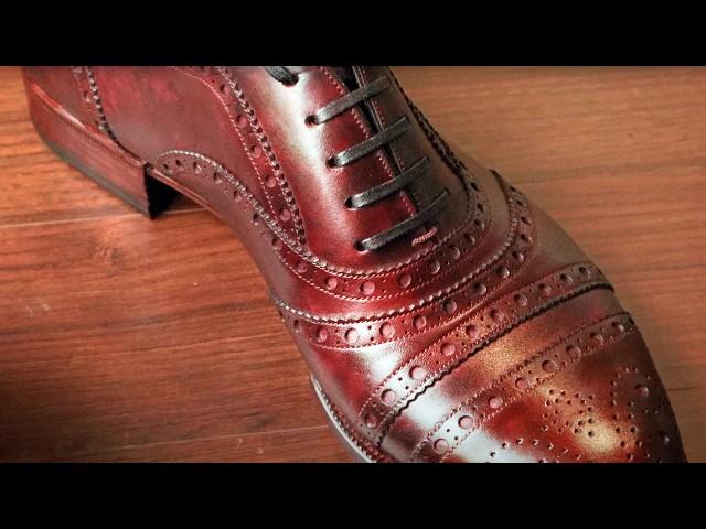 Crafting HANDMADE Full Brogue Oxford Shoes with Hand-Dyed Leather