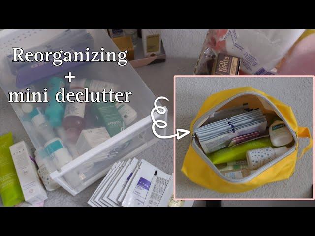 Building my TRAVEL BEAUTY bag / skincare, body and haircare backups and mini declutter