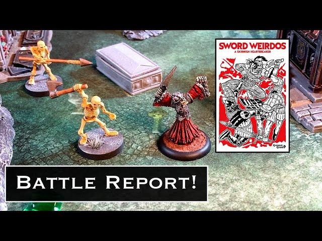 Sword Weirdos Battle Report, Dwarf Adventuring Party vs the Barrow Wight and Skeleton Warriors