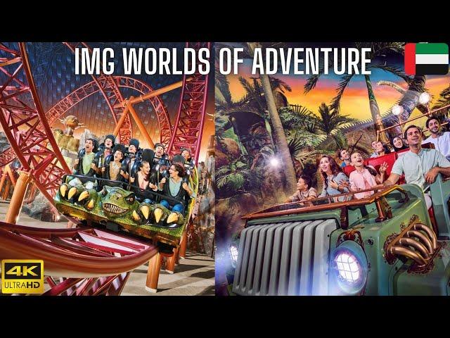 IMG Worlds of Adventure: Dubai's  Largest Indoor Theme Park | Best Rides Complete Tour | 4K