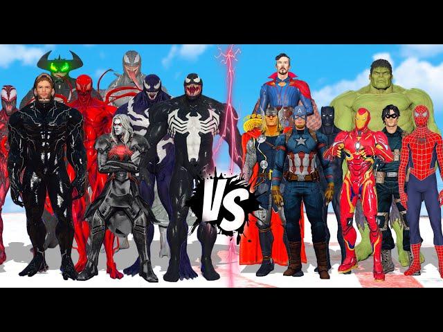 AVENGERS SECRET WAR - VENOM ARMY VS AVENGERS FIRST GENERATION - MCU SUPERHEROES BATTLE