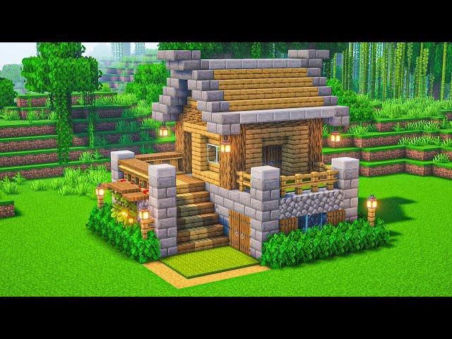 Minecraft: How To Build a Survival Wooden House / Tutorial