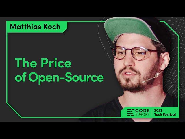 Matthias Koch (@JetBrainsTV) - "The Price of Open Source" at the Code Europe 2023 Tech Festival