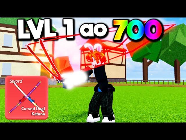 ADM ME DESAFIOU DO 1 AO 700 COM CURSED DUAL KATANA NO BLOX FRUITS (ROBLOX)