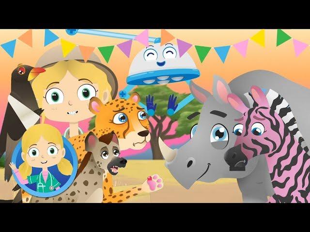 Animals and Doctor Poppy on Safari | Animal Cartoons and songs for Children