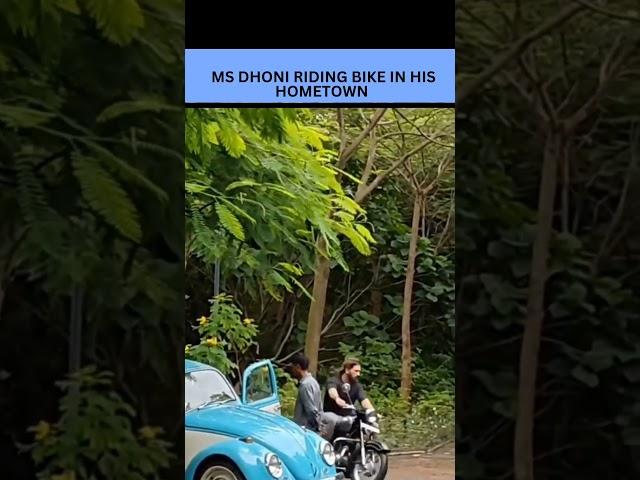 MS Dhoni Enjoys a Bike Ride in His Hometown