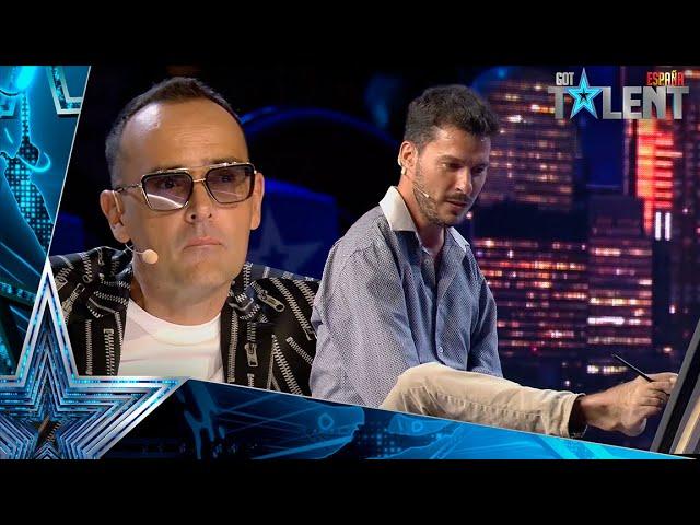 This man SURPRISES by painting RISTO MEJIDE with THE FEET | Auditions 5 | Spain's Got Talent 2021