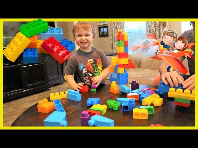 Kids playing with blocks building | Having fun playing with mega bloks