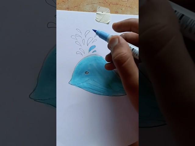 Day30/Day31 #july #dolphin #paintingtutorial #drawingchallenge #ashortaday #drawing #ytshorts