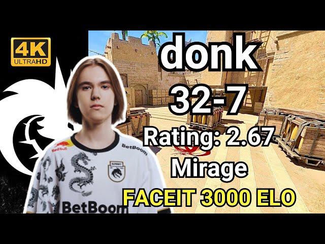 donk (32-7) SoloQ Rating:2.67 VOICE COMMS (Mirage) | FACEIT Ranked | Sep 10, 2024 #cs2 #pov