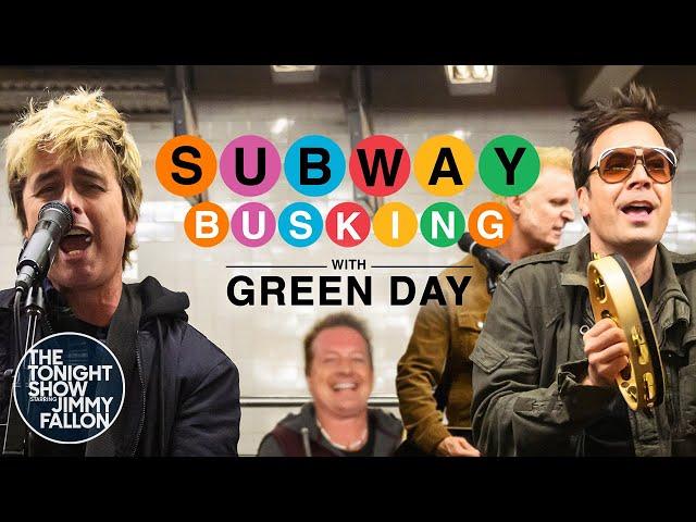 Subway Busking with Green Day | The Tonight Show Starring Jimmy Fallon