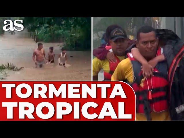 La TORMENTA TROPICAL 'SARAH' toca tierra en HONDURAS con FUERTES LLUVIAS e INUNDACIONES