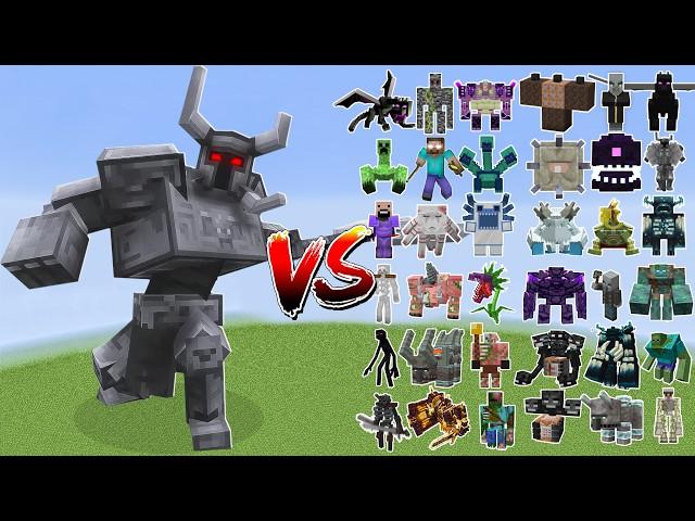 Ferrous Wroughtnaut vs All Minecraft Bosses - Minecraft Mob Battle