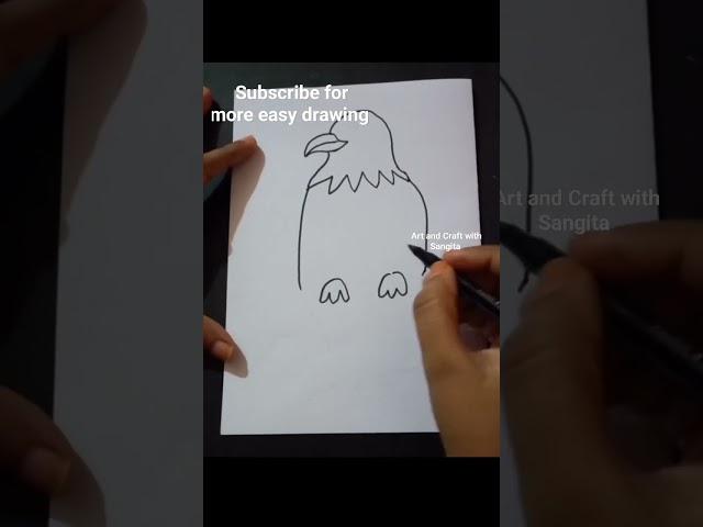 eagle drawing#easy bird drawing#art and Craft with Sangita#viralshorts