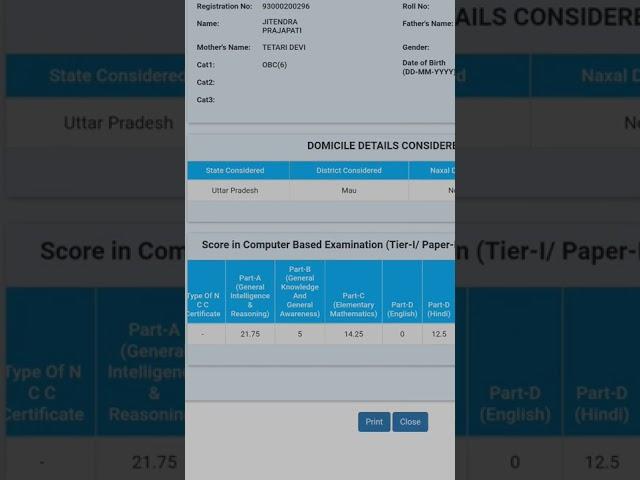 SSC GD RAW SCORE CARDS SSC GD results  2021, Normalised marks SSC GD