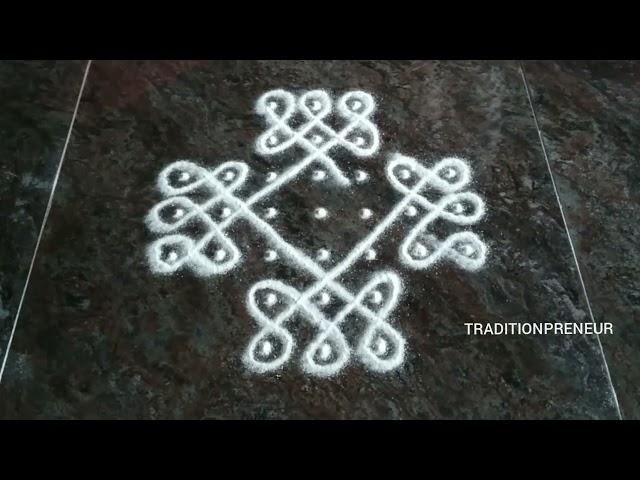 Simple 7-3 dots Sikku kolam | South Indian Traditional Rangoli | #Traditionpreneur